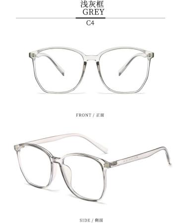 Simple TR90 Square Blue Light Blocking Glasses for Men & Women - Anti-UV Computer & Reading Glasses - 55mm Gray Frame - Buy Online on GoSupps.com