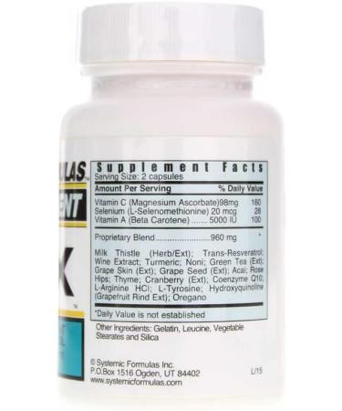 Systemic Formulas ROX Super Antioxidant with Resveratrol 60 Capsules #184. Super antioxidant Formula - Buy Online on GoSupps.com