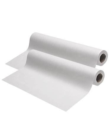 Exam Table Paper - 18''x125 Disposable Standard White Textured Crepe Medical Barrier Cover Roll - Wide Paper Rolls for Spas Daycares Doctors Chiropractors Examination and Massage Tables (2)
