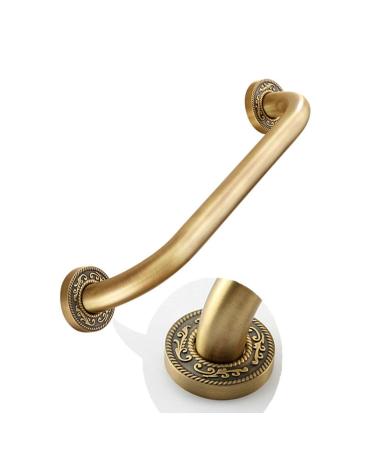 Bathroom Grab Bar Safety Support Rail 18-Inch Brass Grab Bars for Bathtubs and Showers Brushed Nickel European Carved Vintage Handrail Wal