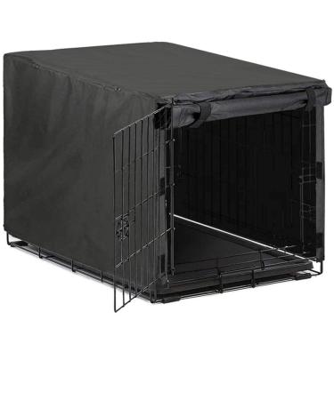 Avanigo Black Dog Crate Cover for 24 36 42 48 Inches Metal Crates Wire Dog Cage,Pet Indoor/Outdoor Durable Waterproof Pet Kennel Cover 42-INCH