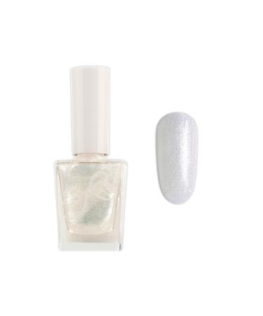 Pearl White Glitter Nail Polish Mermaid Shell Silver Shimmer Holographic Quick Dry Nail Varnish Shining Sparkling Long Lasting No Need Cure DIY Nail Art Manicure Gift for Women & Girls