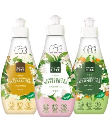 Fit Dishwashing Detergent - Biodegradable & Vegan - Linden Blossom & White Tea - Eco-Friendly 6x400ml Liquid | International Shipping - Buy Online on GoSupps.com