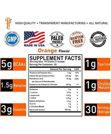 Physique Formula BCAA Powder - All Natural Orange Flavor BCAAs, 1.26 lb - Buy Online on GoSupps.com