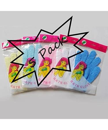 5-Pack Exfoliating Bath Gloves for Shower Scrubbing and Body Massage - Buy Online on GoSupps.com