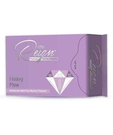 Reign Premium Sanitary Napkins Heavy Flow with Wings for Women Super Absorbent Pads 8 Count 1 Pack