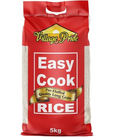 Seelans Superstore |Village Pride Easy Cook Rice - 5kg Bag of Premium Quality| Pre-fluffed & Long-Grain Rice for Quick | Aromatic & Versatile Rice Dishes