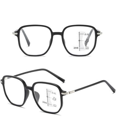 Fashion Multifocus Large Square Frame Reading Glasses Blue Light Blocking Readers Anti Glare Glasses for Unisex(Couleur:Silver Grandeur:1.0x) - Buy Online on GoSupps.com