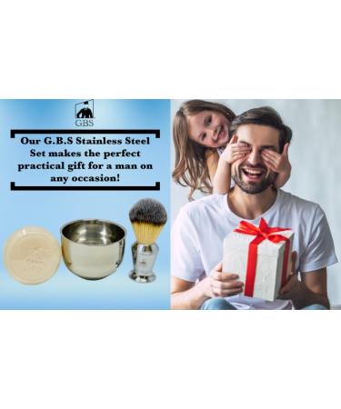 Buy G.B.S Men s Wet Shaving Set - Chrome Brush Stainless Bowl & Natural Soap - International Shipping Available - Buy Online on GoSupps.com