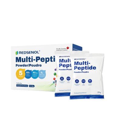 Multi-Peptide Powder, 5 Small-Molecule Protein Peptides: Soy, Ovalbumin, Whey, Sea Cucumber and Shiitake Peptides,100% Absorption, 62% Protein, Omega 3 &6, Vitamins & Minerals 0.71 Ounce (Pack of 12)