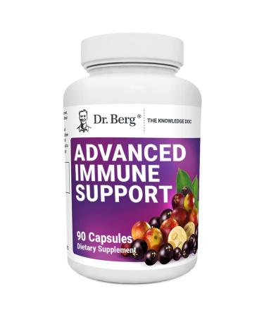 Dr. Berg's Advanced Immune Support - Daily Immunity Multi-System Defense Supplement with Vitamins C D Zinc & Elderberry 90 Vegetarian Capsules