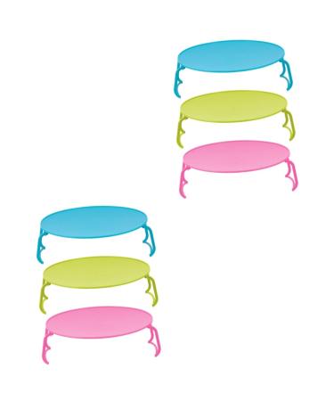Alipis 6 Pcs Microwave Bracket Veggie Tray Folding Tray Rounded Food Tray Holder Rack Bracket Multifunction
