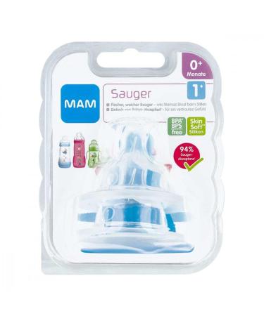 MAM teat size 1 0+ months silicone 2 pcs