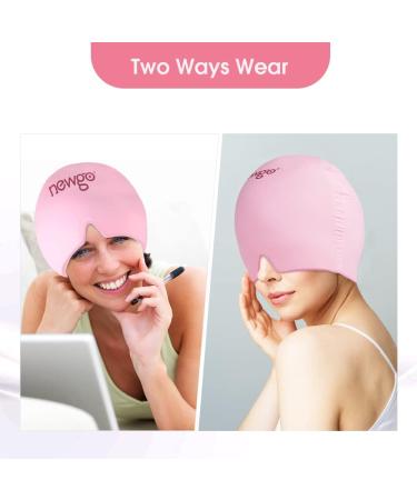 NEWGO Migraine Mask - Full Coverage Ice Headache Hat for Cold Compress Relief | Pink Sinus & Stress Relief - Buy Online on GoSupps.com