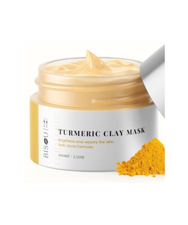 Turmeric Clay Mask - Face Mask Skin Care Anti Aging| Brightening Dark Spots| Organic Acne Mask| Pore Cleanser Blackhead Remover| Womens Facial Gift for Sensitive Skin.