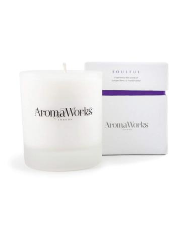 Soulful Soy Wax Candle - Frankincense Juniper Berry and Patchouli Aromas - Relax Clarity & Time Out - Natural Vegan Cruelty Free - Medium 7.76oz