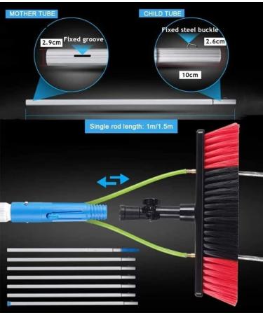 5-12m Extension Pole Window Washer Combo Telescopic Pole for Window Cleaning Extension Pole for Cleaning Windows(30cm Brush 10m pole) 55cm Brush Head 6M/21FT - Buy Online on GoSupps.com