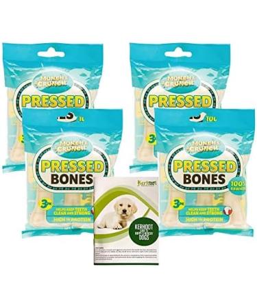 Bulk Multipack - 12 Natural Rawhide Pressed Bones for Dogs Munch & Crunch - Long Lasting Hide Dog Chews Snacks Treats - With a Guide to Happy & Healthy Dogs Booklet - 5 Item Bundle - Buy Online on GoSupps.com