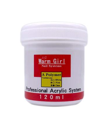 Acrylic Nail Powder 120g Extension French Nail Powder by Clear for Nail Art Manicure (Clear No Need UV/LED Lamp)