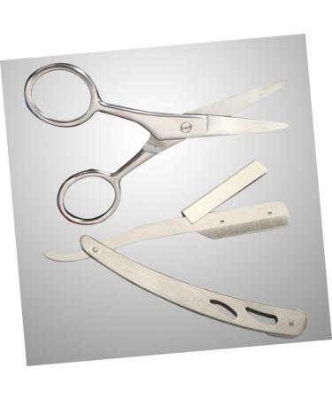 Beavorty 4-Piece Barber Shaving Tools Set | Stainless Steel Mustache Scissors & Manual Razor - Old Fashioned Shaving Essentials - Buy Online on GoSupps.com