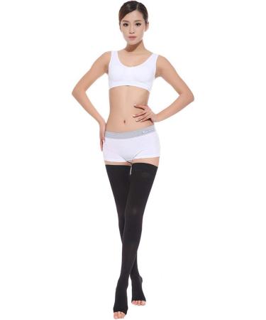 Egurs 30-40 mmHg Medical Compression Stockings - Open Toe Style - Black | Best International Shipping - Buy Online on GoSupps.com