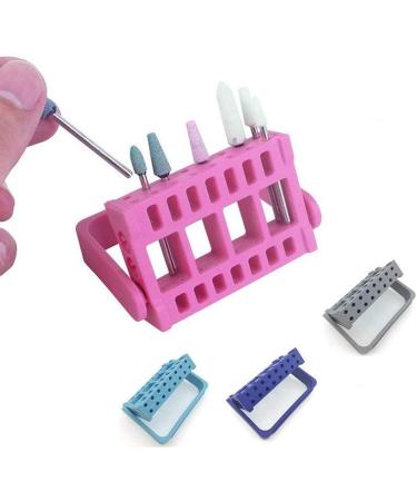 KOOBOOK 16 Holes Acrylic Nail Art Drill Bit Holder & Organizer - Salon Gray | 2Pcs Set - Buy Online on GoSupps.com