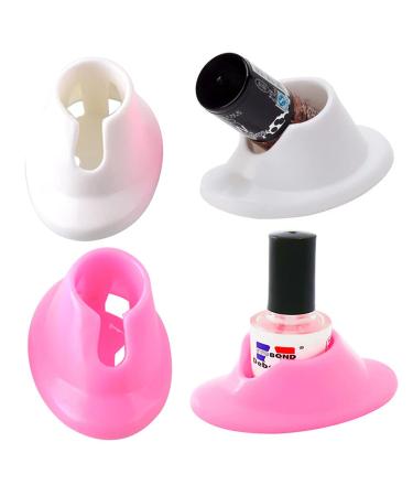 SUKPSY 4 Pcs Soft Rubber Nail Polish Bottle Holder Anti-spill Bottle Stand Manicure Display Tools Nail Art Supplies for Nail Organizer Display