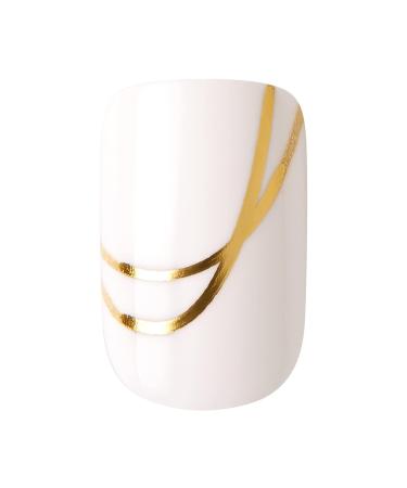 KISS Voguish Fantasy Press On Nails - Glam & Glow White Short Squoval | 28 Nails & Nail Glue Included - Buy Online on GoSupps.com