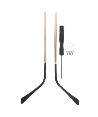 Stobok 1 pair of metal glasses replacement glasses substitute bracket glasses brick legs sunglasses brick frame brackets with screwdriver nose pad black