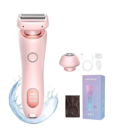 Multi-Functional Women's Portable Epilator electrical razor for women 2-in-1 electrical women's razor painless rechargeable hair trimmer for face poor legs armpits (pink)
