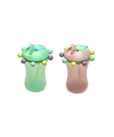 melii Abacus Straw Sippy Cup 11.5 oz Toddler and Baby (Mint + Pink 2 Pack)