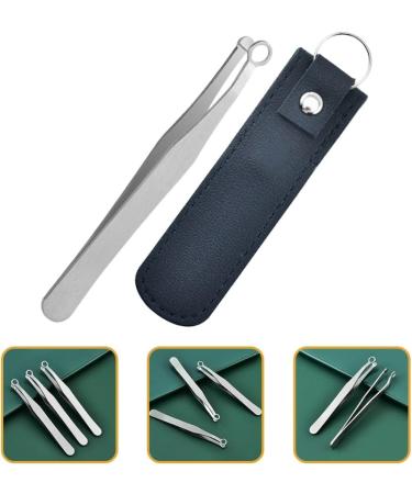 Beavorty Round Nose Hair Trimmer Set - Stainless Steel Nose Tweezers & Eyebrow Scissors for Men | Precision Nose Hair Removal - Buy Online on GoSupps.com