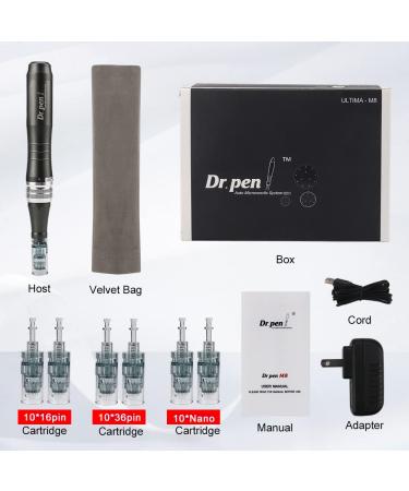 Dr. Pen M8 Multi-function Face Machine with 30pcs 0.25MM Tips - Nano and Standard Needle Set - Buy Online on GoSupps.com