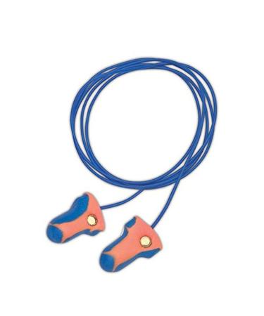 Howard Leight LT-30 Laser Trak Orange and Blue Detectable Foam Corded Earplugs OSFA Blue One Size Fits All (Pack of 100)