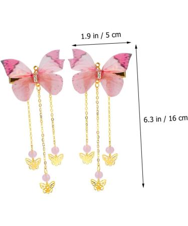 FOMIYES 2 Pairs Hanfu Butterfly Headdress Kimono Hair Accessories Kids Fabric Hairpin Tassel Hair Clips Han Chinese Costume Accessories Metallic Hair Clips Child Alloy Decorate Dense - Buy Online on GoSupps.com