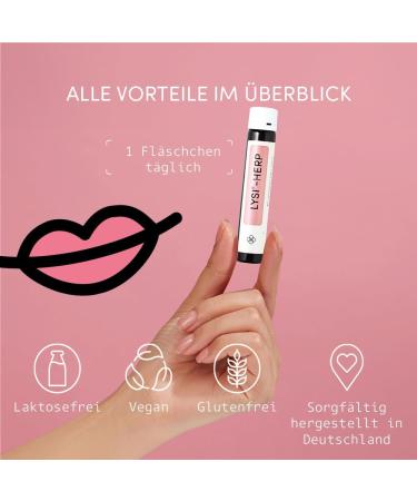 LYSI HERP 10 x 25ml Bottles - High-Dose L-Lysine 2000mg | Gluten-Free Vegan & Lactose-Free | Laboratory Tested | Made in Germany - Buy Online on GoSupps.com