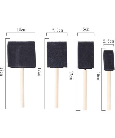 16-Piece Foam Paint Brush Set for Arts & Crafts - Black Sponge Brushes with Wooden Handles - Buy Online on GoSupps.com