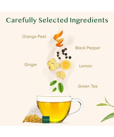 Buy Vahdam Turmeric Ginger Herbal Tea Bags (100) - Caffeine-Free Curcuma & Fresh Spices Made in India - Perfect for Hot Iced & Kombucha Tea - Buy Online on GoSupps.com
