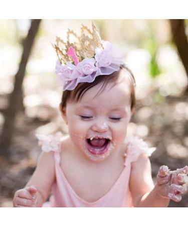 Amosfun Baby Birthday Crown Flower Princess Tiara Headband 1st Birthday Hat Party Hairbands Hair Accessories for Birthday Baby Shower Party Supplies (Red) - Buy Online on GoSupps.com