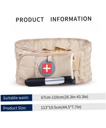 Back Decompression Belt fit Waist 26.38-43.31inch Lumbar Support Inflatable Lumbar Traction Belt Khaki Spinal Back Belt for Men Women Decompression Back Belt - Buy Online on GoSupps.com
