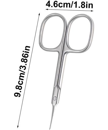 Stainless Curved Blades Nail Scissors - Manicure Cuticle Pedicure Fingernail & Toenail Grooming Tool | Cuticle Scissors for Nail Beard Nose Hair Eyelash - Buy Online on GoSupps.com