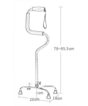 Adults Crutches Quad Base Cane Sit to Stand Walker Lightweight Sturdy Mobility Adjustable Walking Cane 4 Foot Base TPR Handles Seniors & Handicap (Color : Silver) - Buy Online on GoSupps.com