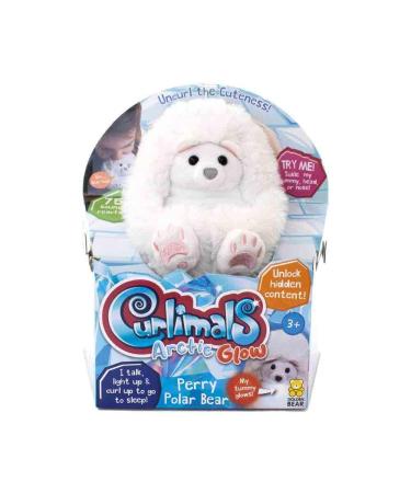 Curlimals Perry Polar Bear Arctic Glow Teddy Bear Sensory toys Cute Plush Laughing Light-Up Tummy. Age 3+