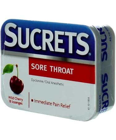 Sucrets Sore Throat Lozenges - Wild Cherry Flavor | 18 Count Each | Pack of 5 | Buy Internationally - Buy Online on GoSupps.com