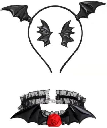 xbiez Girls Hair Clips Gothic Halloween Cosplay Devil Wing Hairpin Headband Punk Hair Jewelry Unique Black Headwear 4 - Buy Online on GoSupps.com