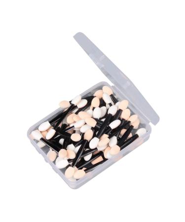 KALLORY 50 Pcs Sponge Makeup Applicator Long Eyeshadow Cosmetic Eye Shadow Brush Set Size 1 Black