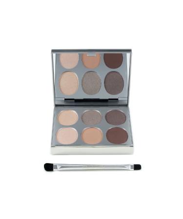 Jerome Alexander New Again Eyeshadow Palette & Brush 6 Buildable & Blendable Micronized Powder Shades (Autumn Haze)
