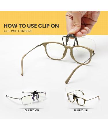 Buy Clip-On Flip-Up Blue Light Blocking Reading Glasses for Unisex - Transparent 4X Readers | International Shipping Available - Buy Online on GoSupps.com