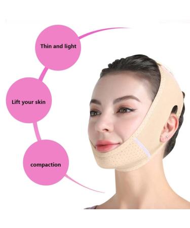 Chin Strap for Women - Double Chin Reducer & V Line Face Lifting Mask | Soft Slimming Face Belt (Skin Color - Buy Online on GoSupps.com