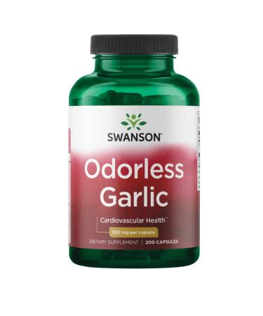Swanson Odor-Controlled Garlic 500 Milligrams 200 Capsules 1